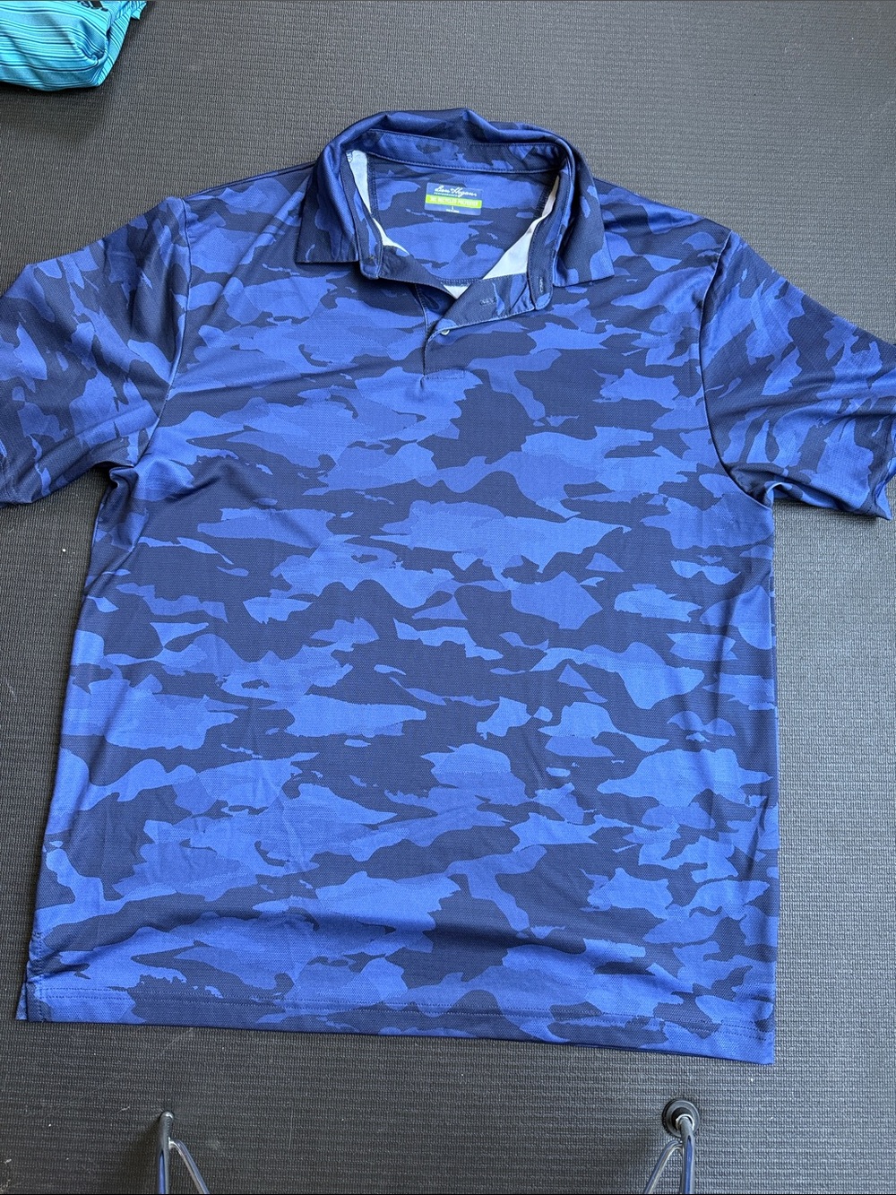 Men's Blue Camo Polo Shirt
